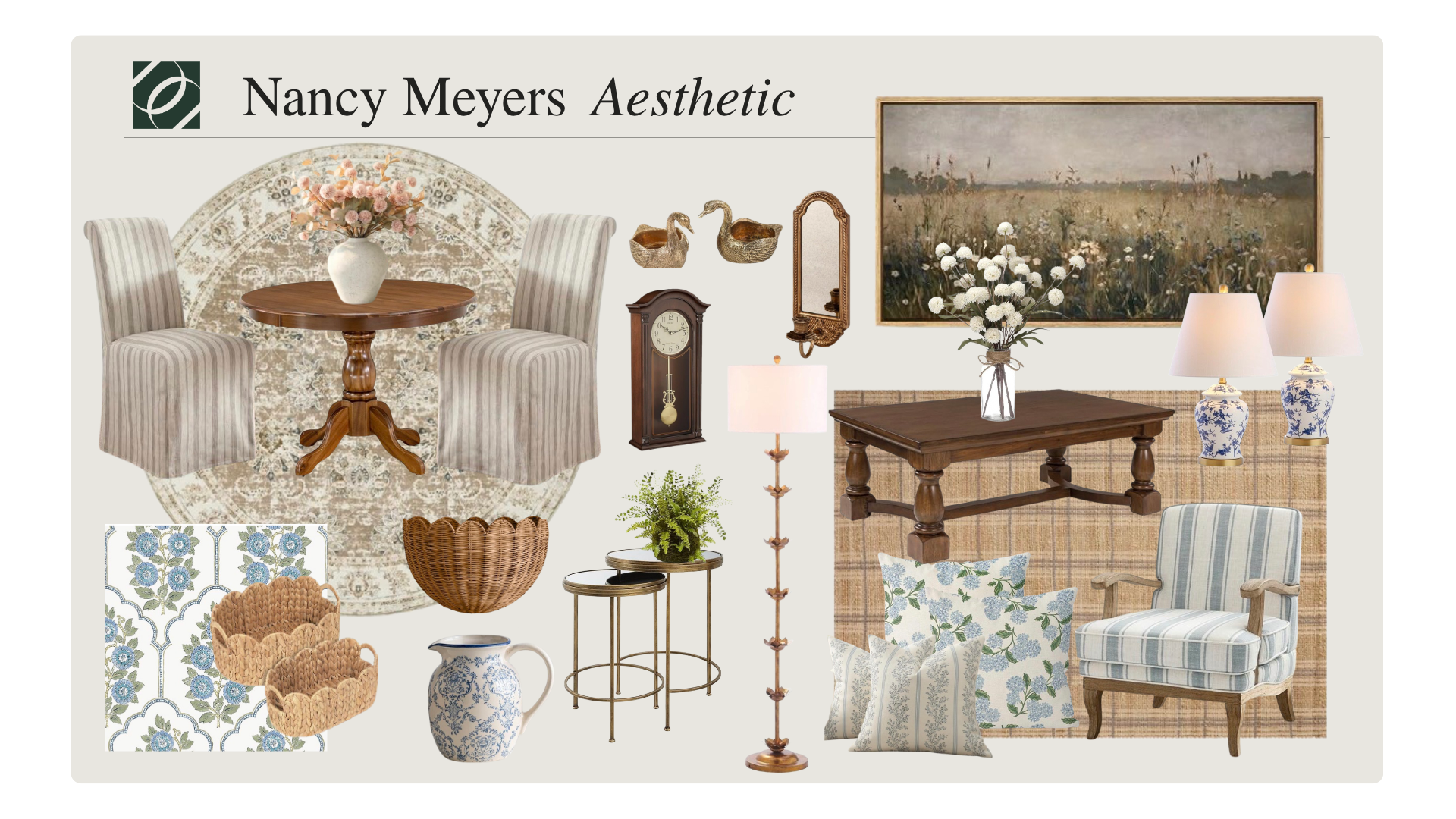 Beige and Green Modern Dream Home Moodboard Whiteboard